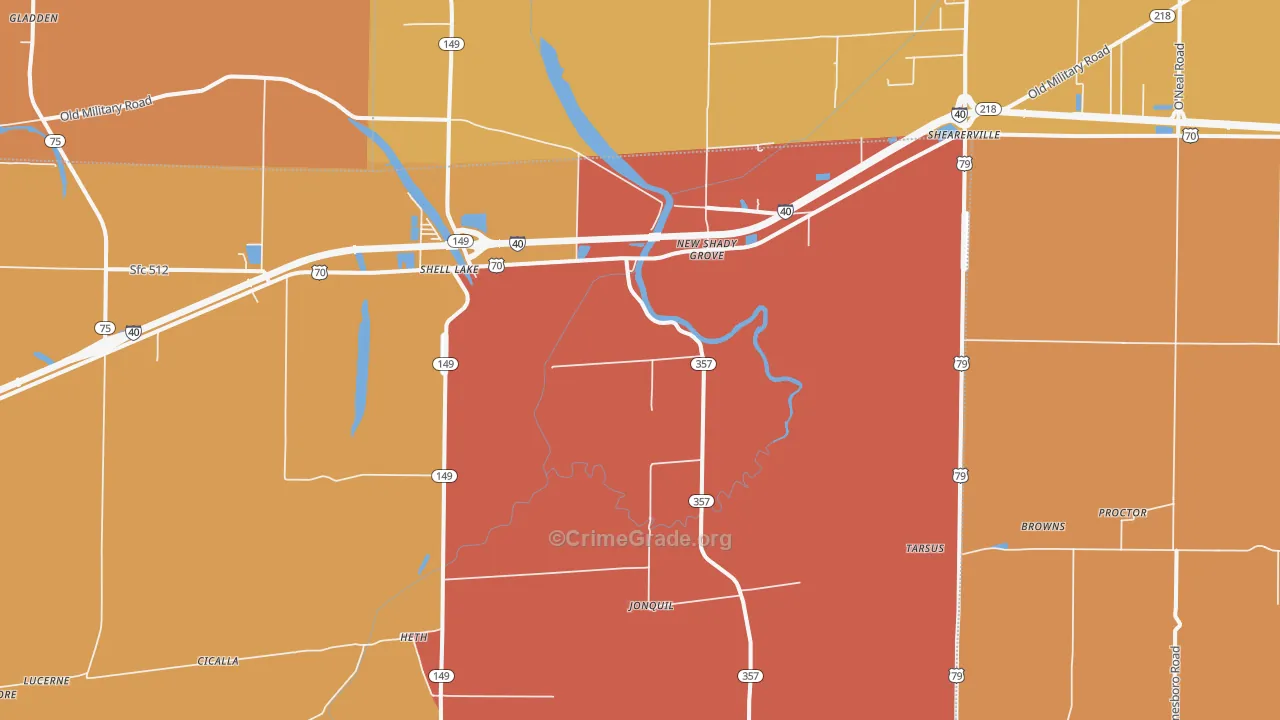 Heth, AR Map of Assault Rates
