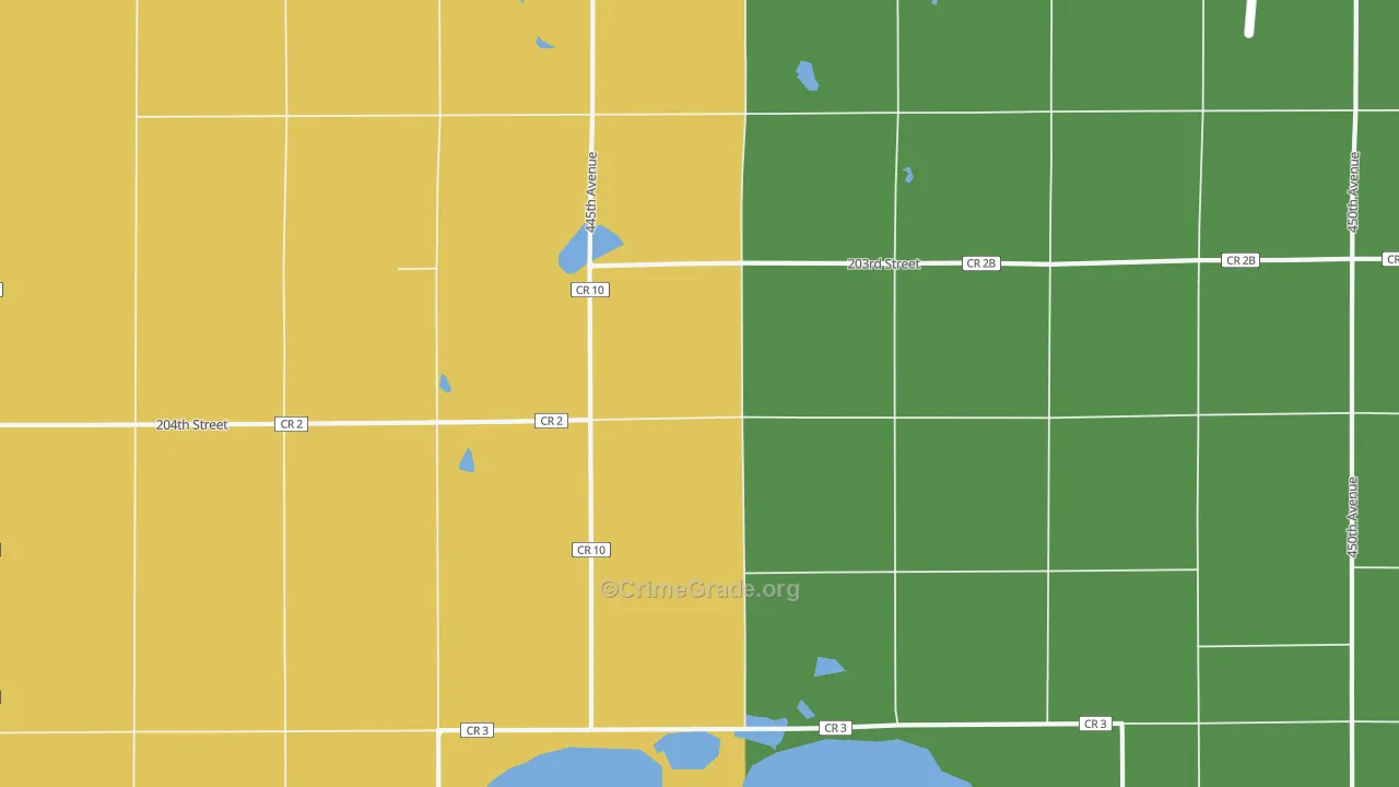 Hetland, SD Map of Assault Rates