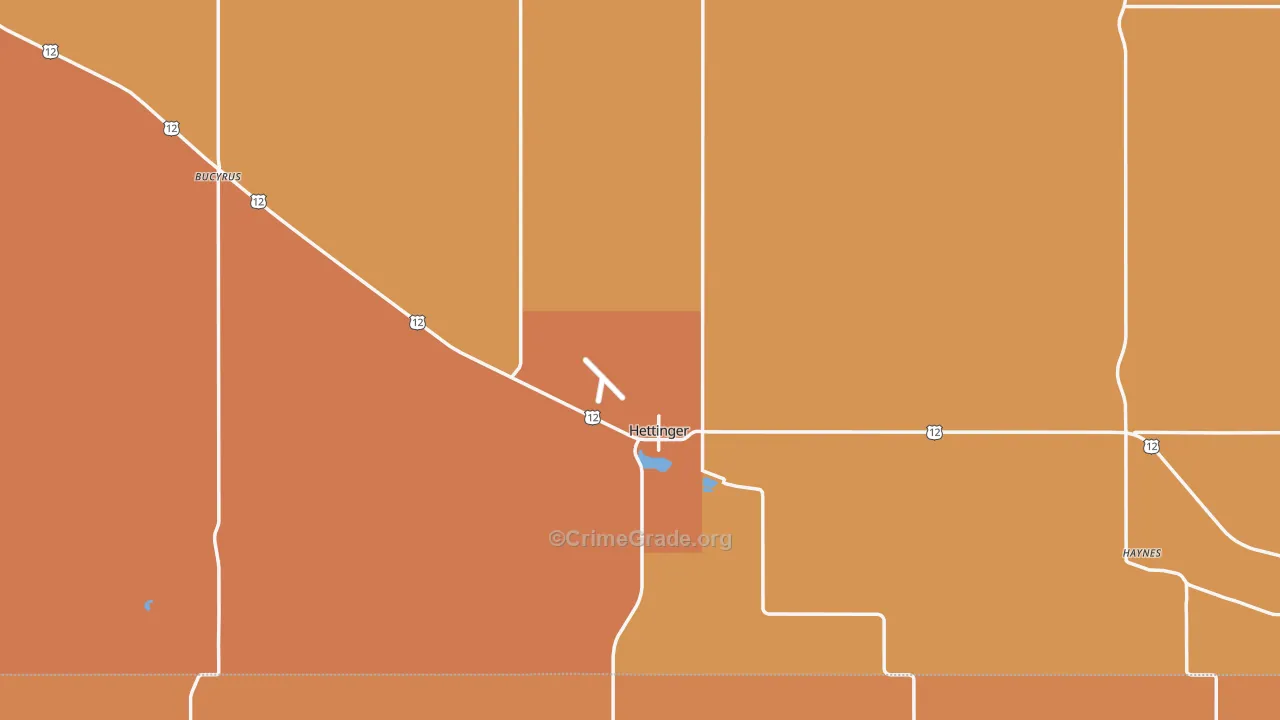 Hettinger, ND Map of Assault Rates