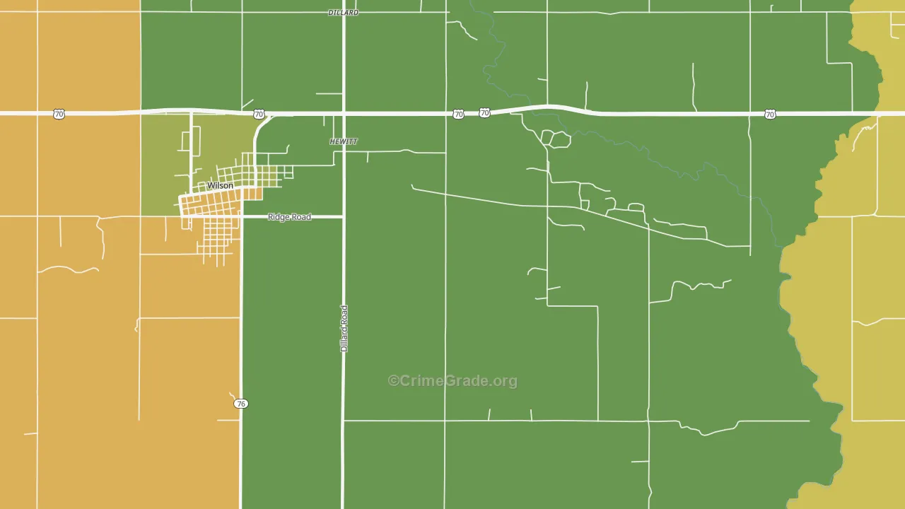 Hewitt, OK Map of Assault Rates