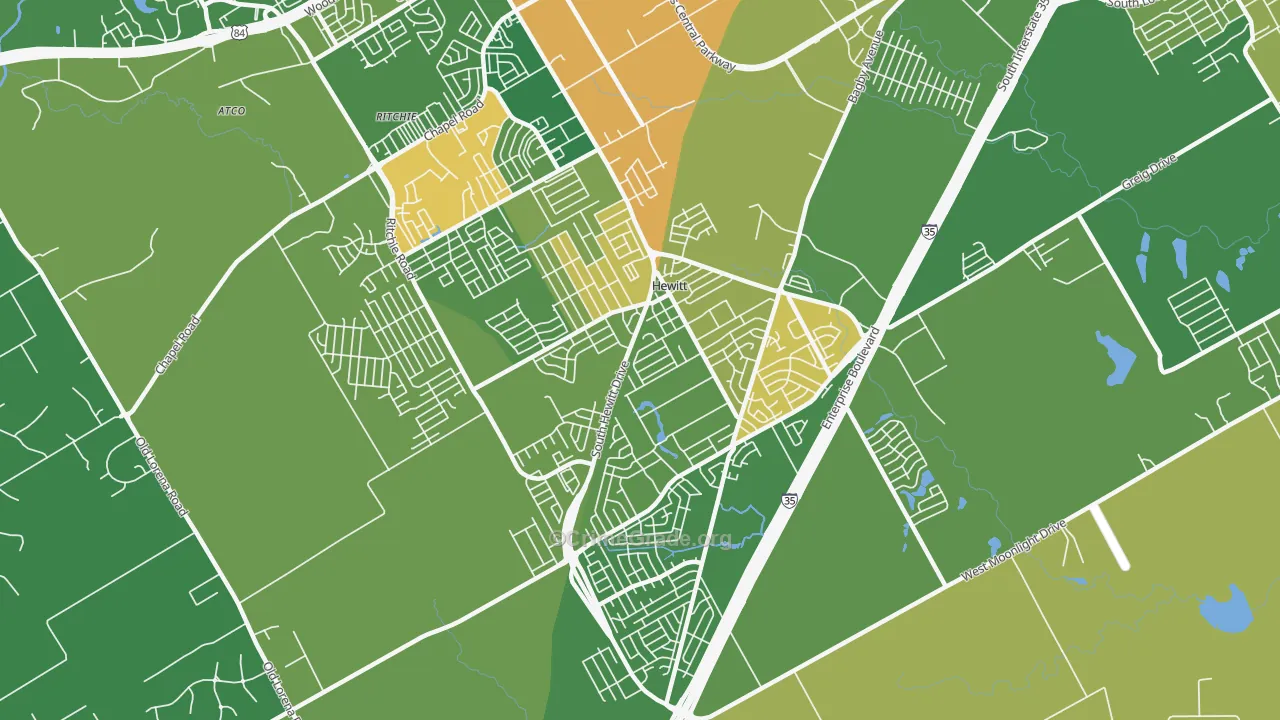 Hewitt, TX Map of Assault Rates