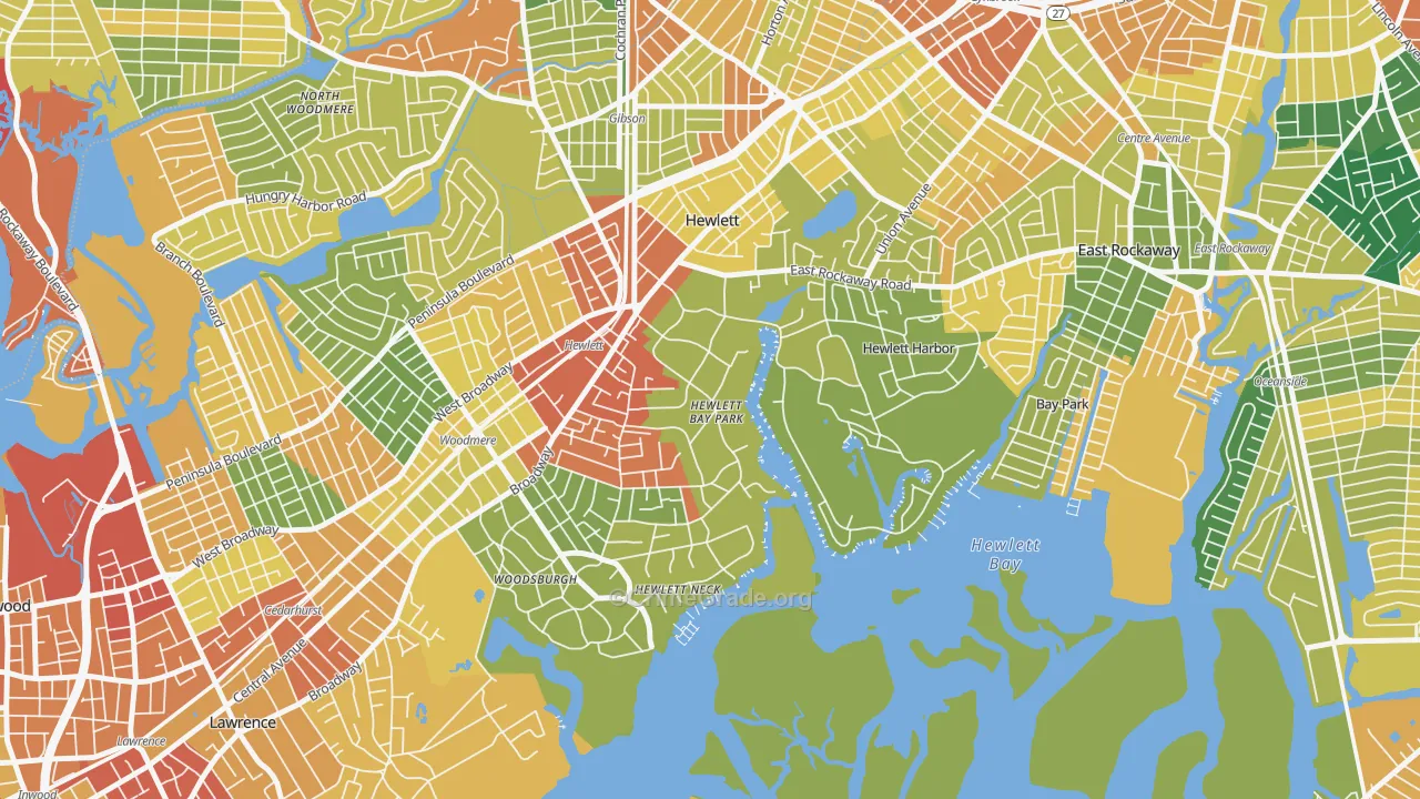 Hewlett Bay Park, NY Map of Assault Rates