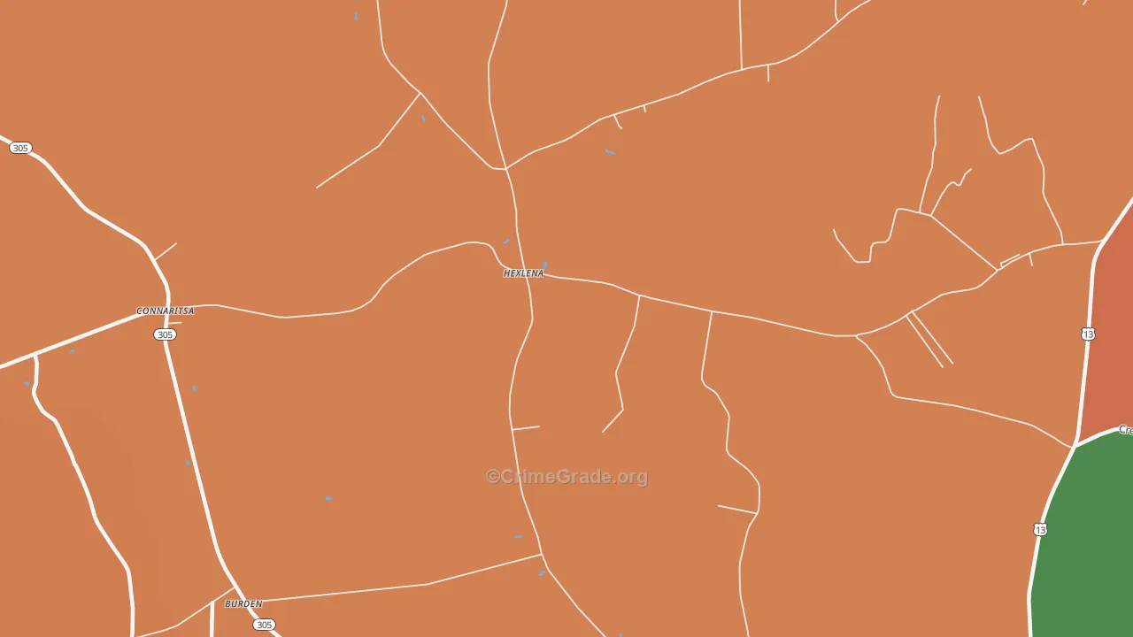 Hexlena, NC Map of Assault Rates