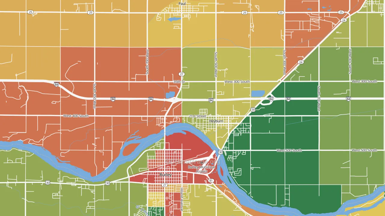 Heyburn, ID Map of Assault Rates