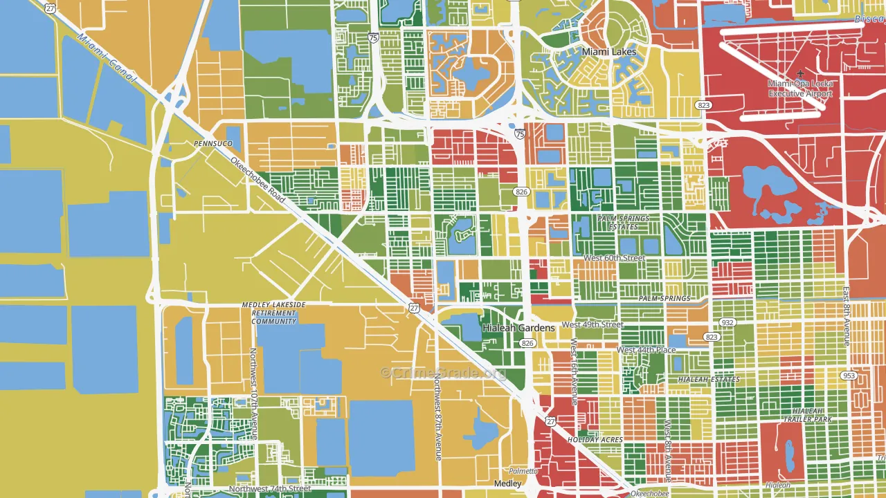 Hialeah Gardens, FL Map of Assault Rates