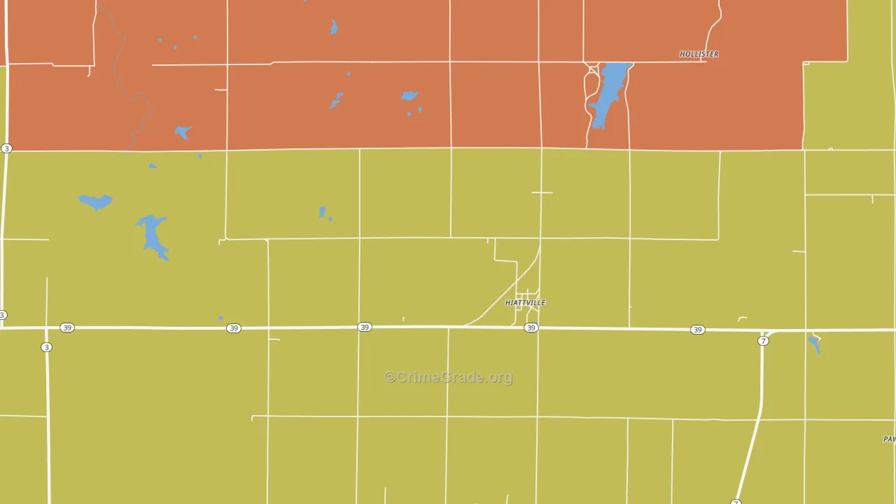 Hiattville, KS Map of Assault Rates