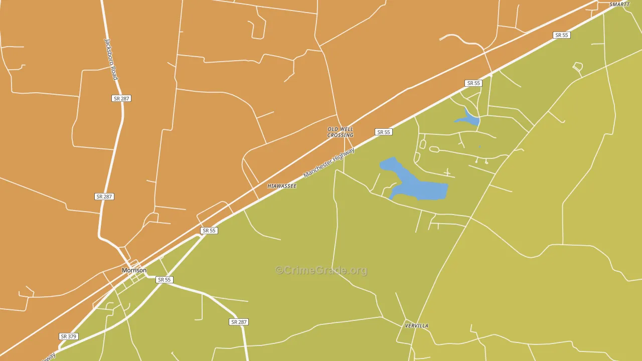Hiawassee, TN Map of Assault Rates