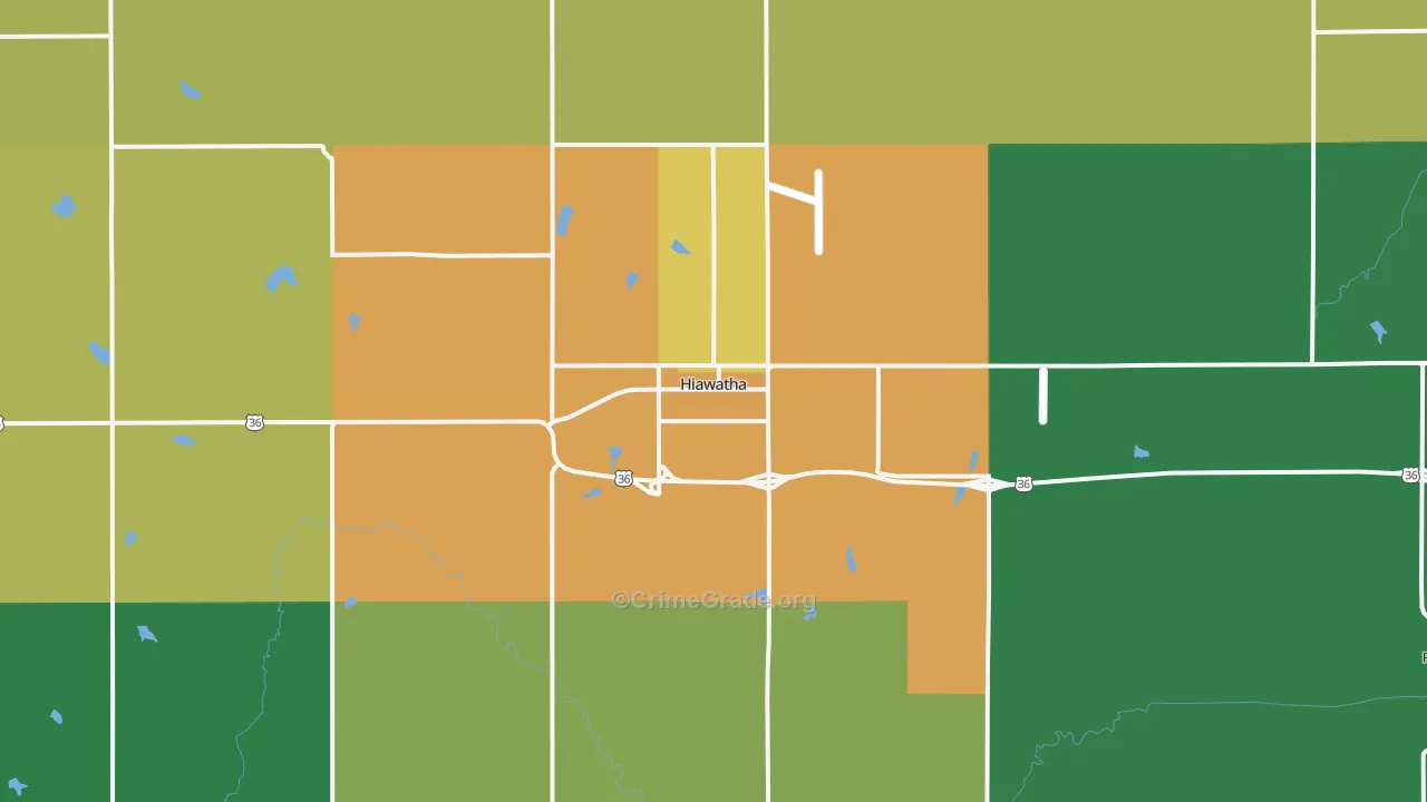 Hiawatha, KS Map of Assault Rates
