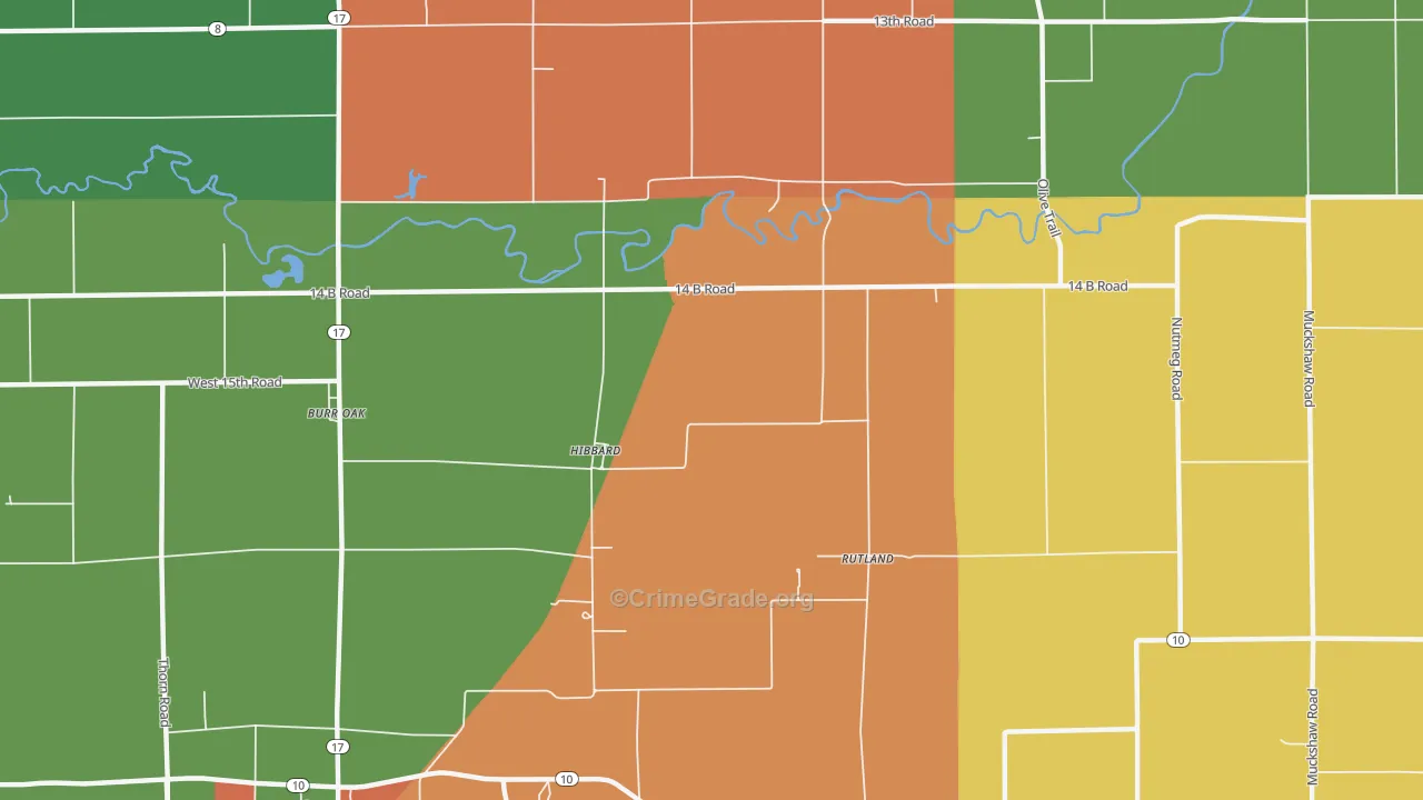 Hibbard, IN Map of Assault Rates