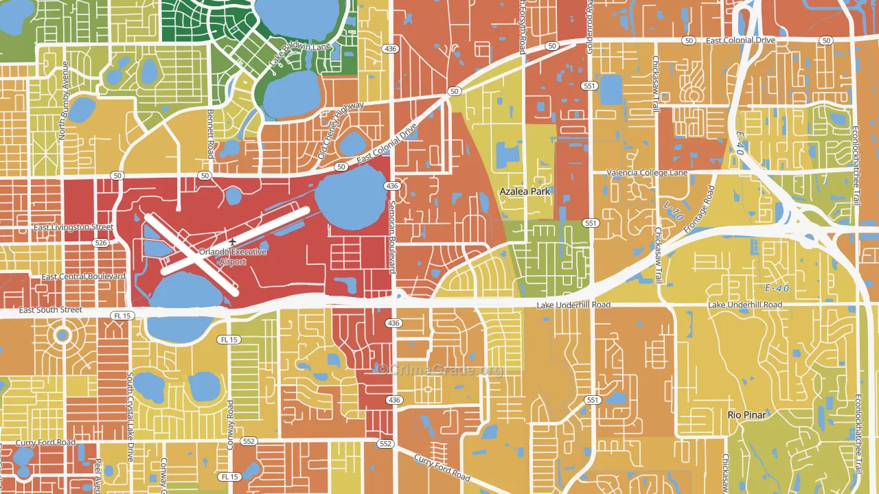 Hibiscus, Azalea Park, FL Map of Assault Rates