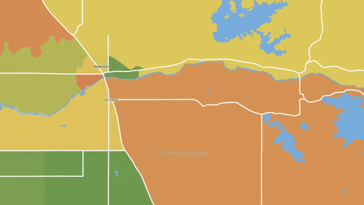 Hickman, CA Map of Assault Rates