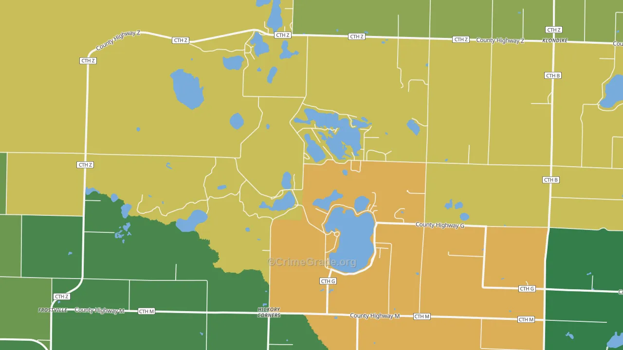 Hickory Corners, WI Map of Assault Rates