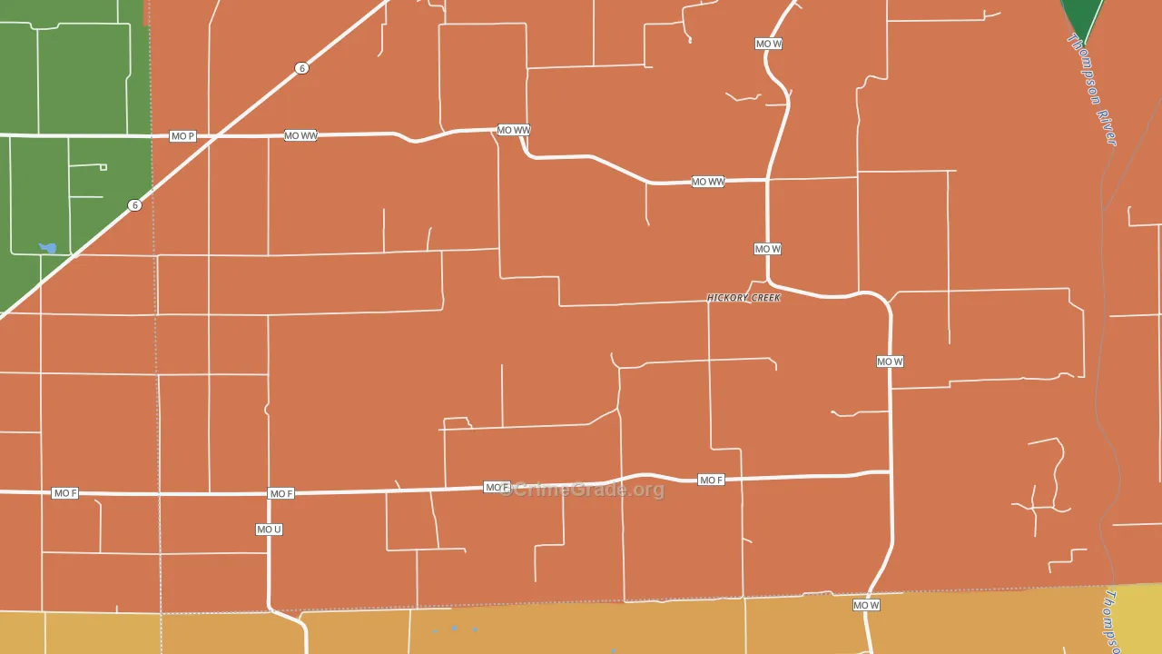 Hickory Creek, MO Map of Assault Rates