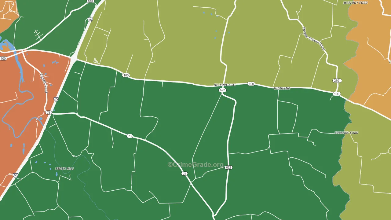 Hickory Flat, KY Map of Assault Rates
