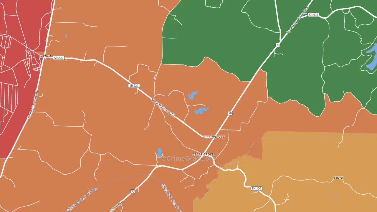 Hickory Flat, TN Map of Assault Rates