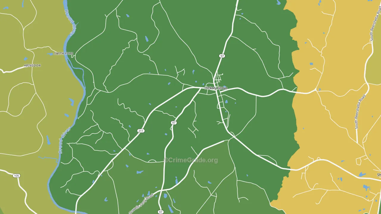 Hickory Grove, SC Map of Assault Rates