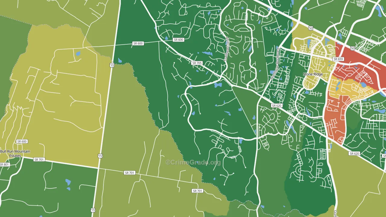 Hickory Grove, VA Map of Assault Rates