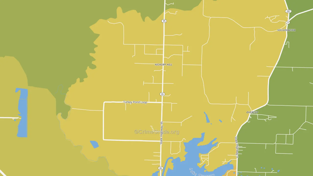 Hickory Hill, AR Map of Assault Rates