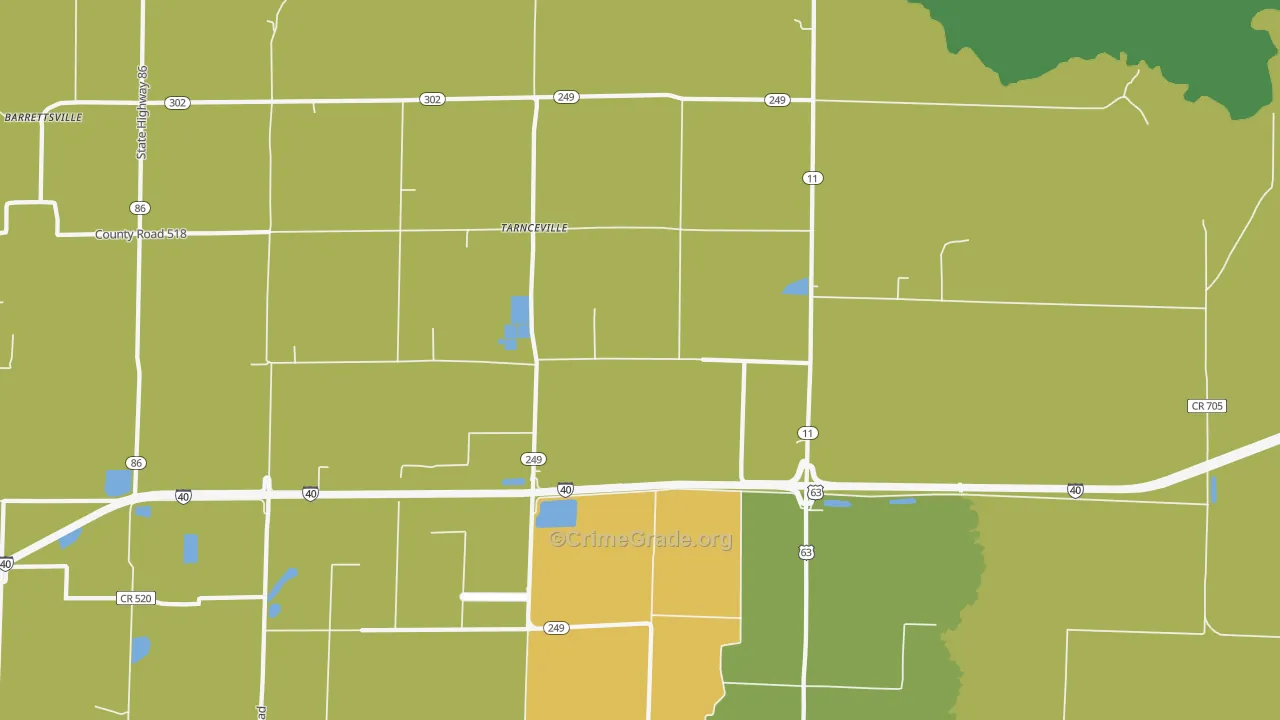 Hickory Plains, AR Map of Assault Rates