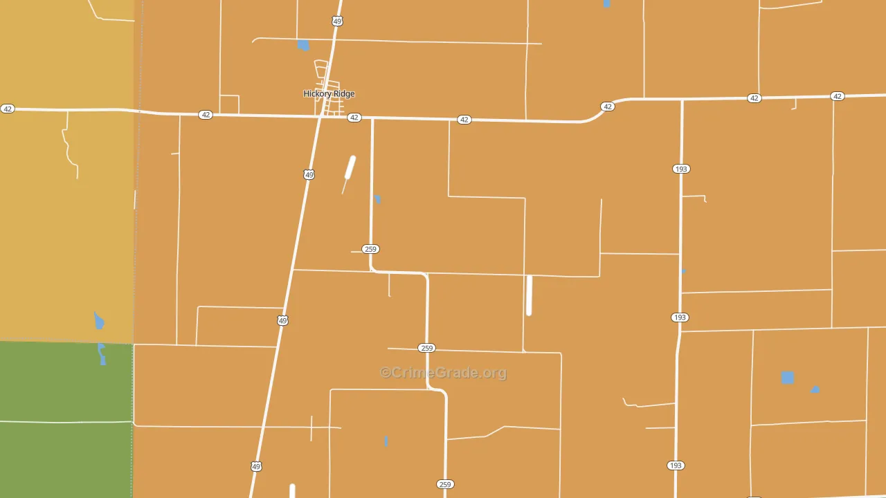 Hickory Ridge, AR Map of Assault Rates