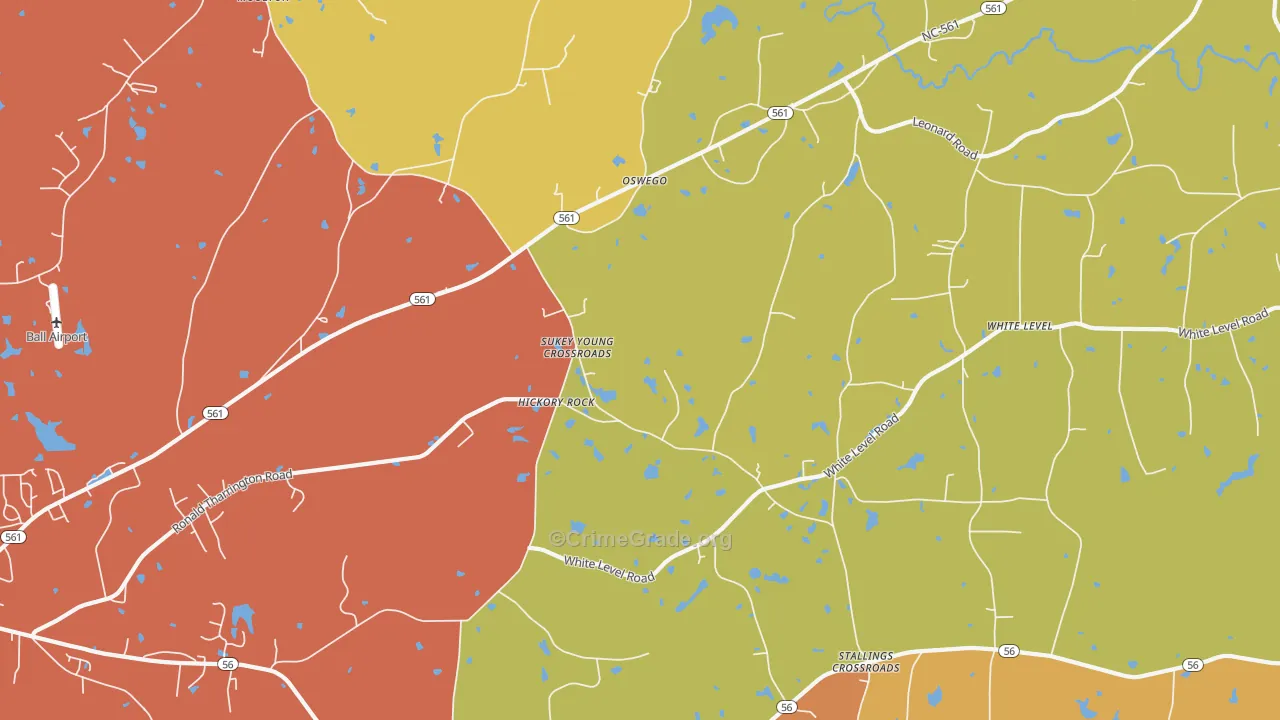 Hickory Rock, NC Map of Assault Rates