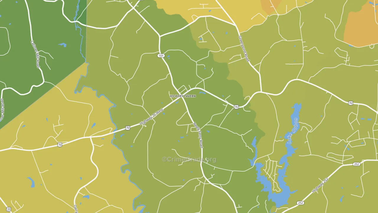 Hickory Tavern, SC Map of Assault Rates