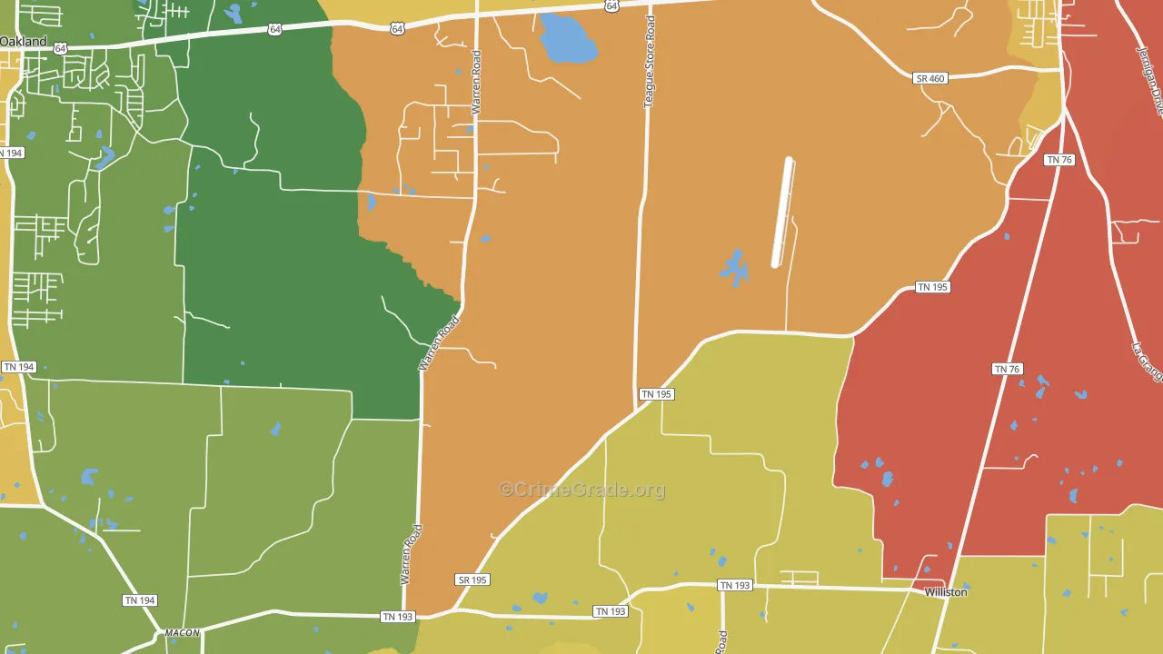 Hickory Withe, TN Map of Assault Rates