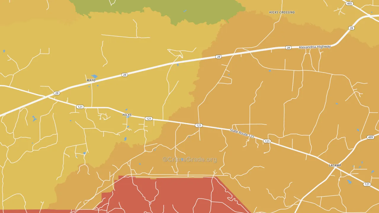 Hicks, LA Map of Assault Rates