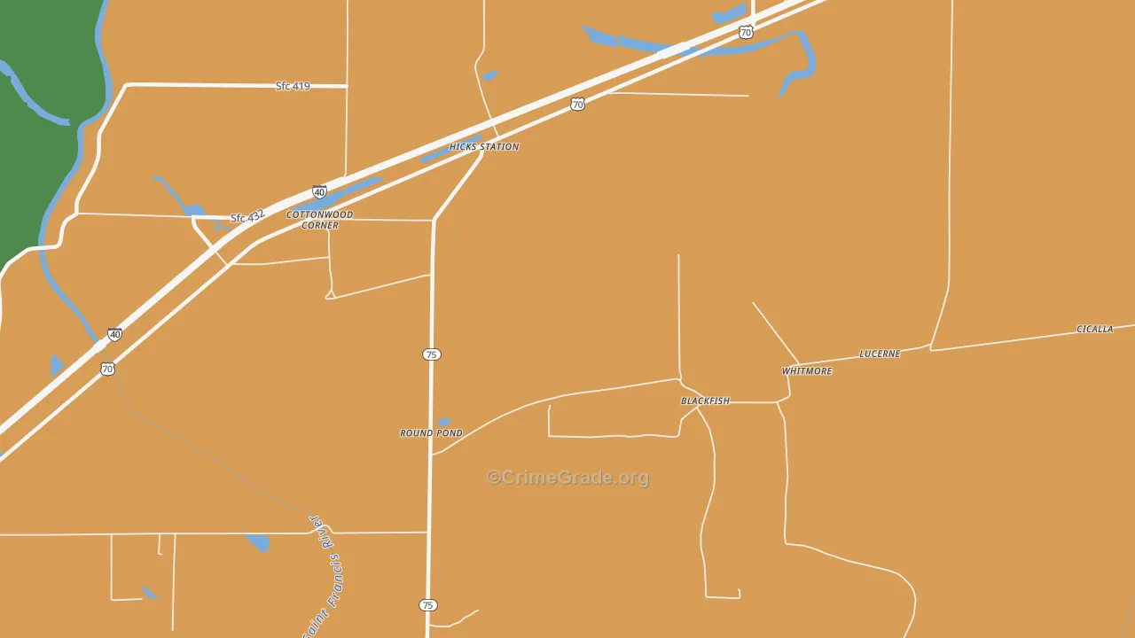 Hicks Station, AR Map of Assault Rates