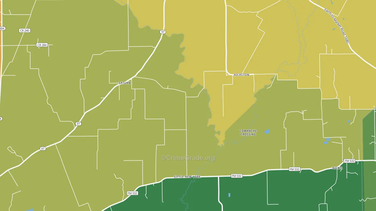 Hickston, TX Map of Assault Rates
