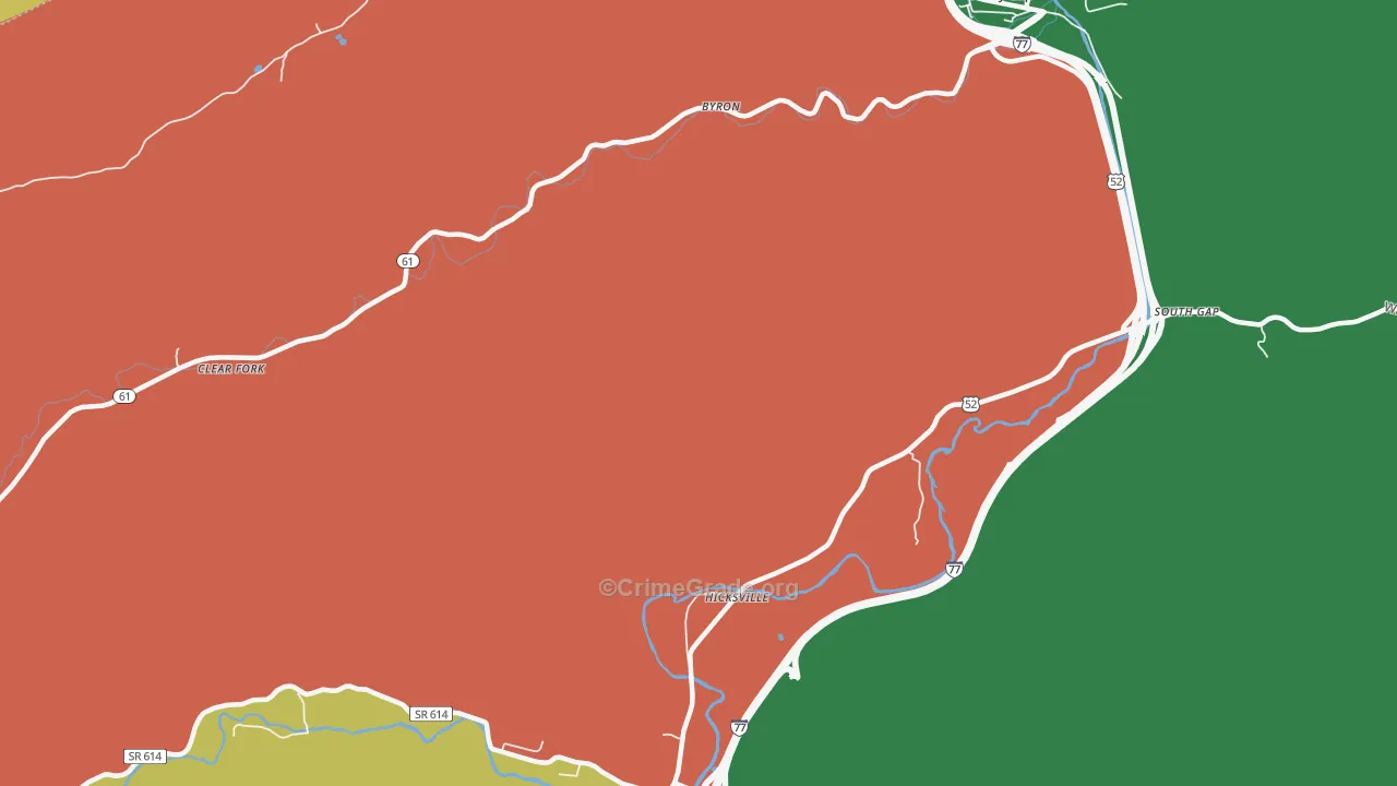 Hicksville, VA Map of Assault Rates