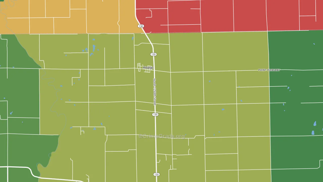 Hidalgo, IL Map of Assault Rates
