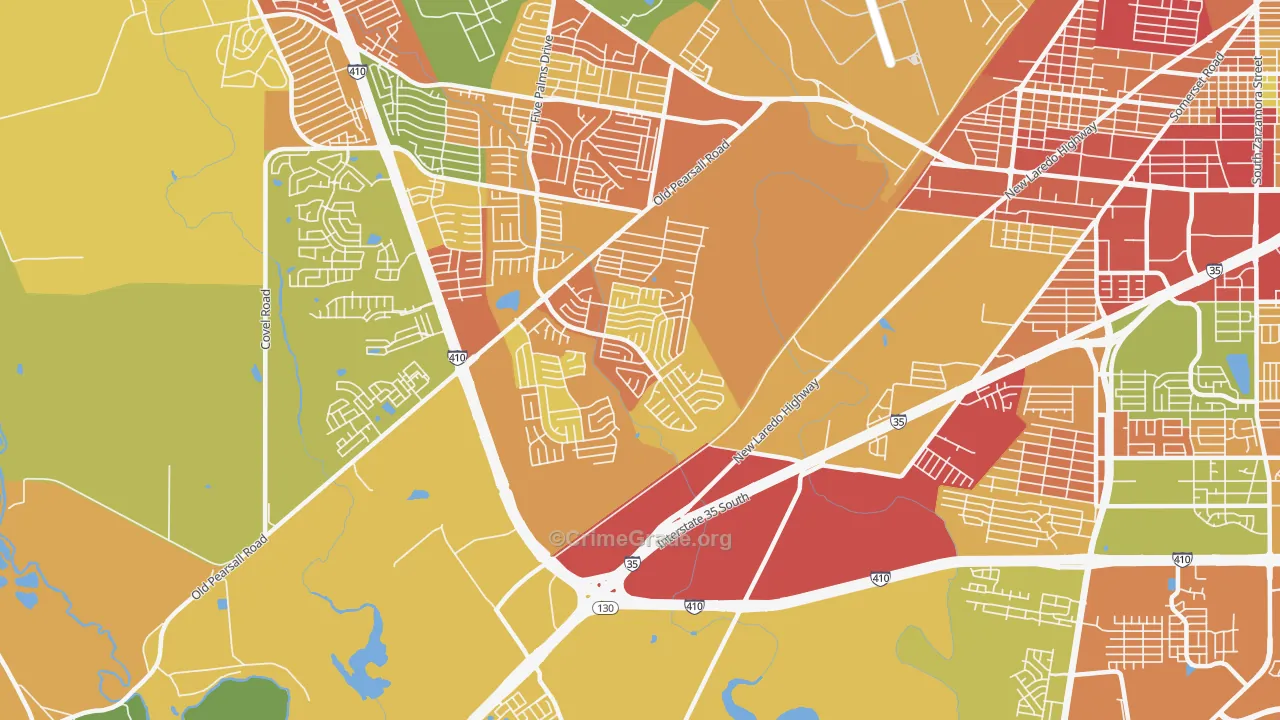 Hidden Cove-Indian Creek, San Antonio, TX Map of Assault Rates