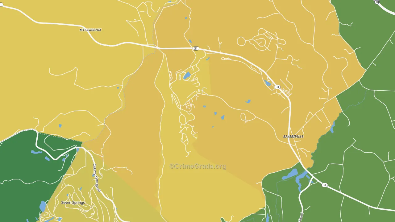 Hidden Valley, PA Map of Assault Rates