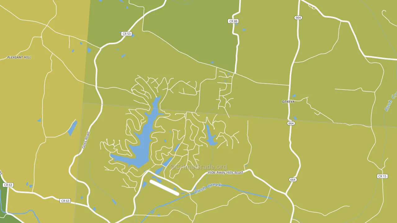 Hide-A-Way Hills, OH Map of Assault Rates