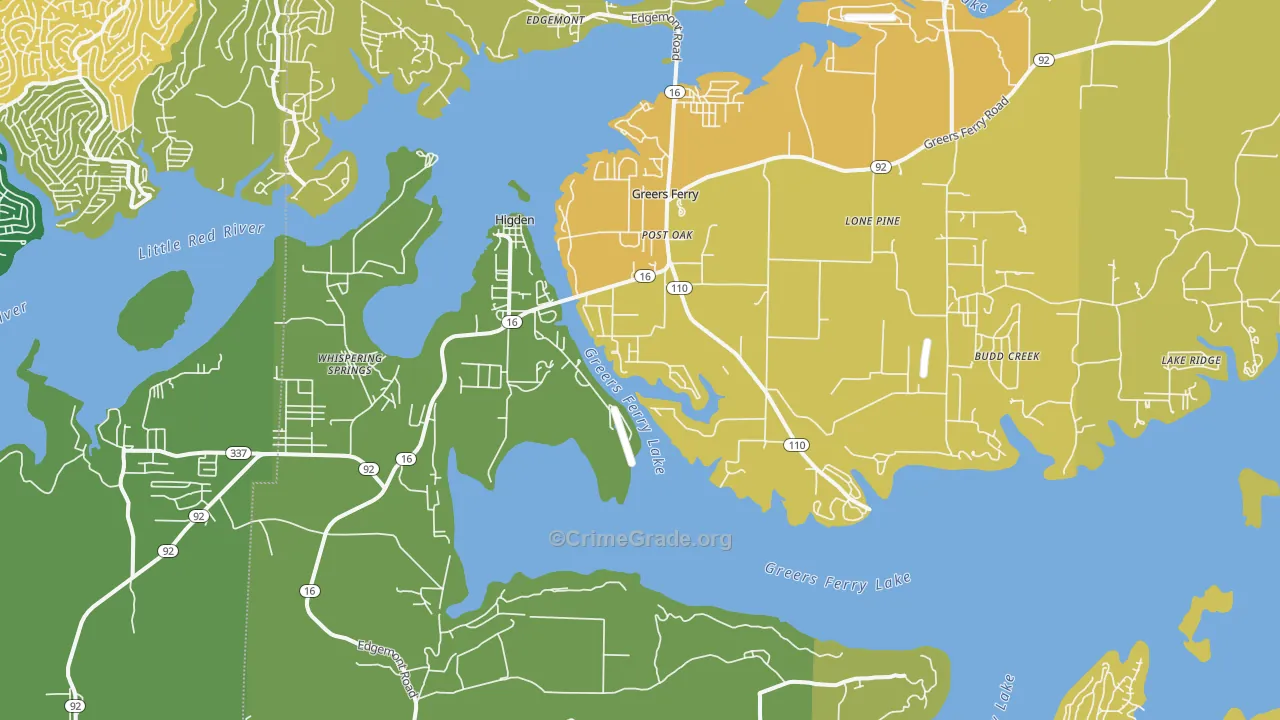 Higden, AR Map of Assault Rates