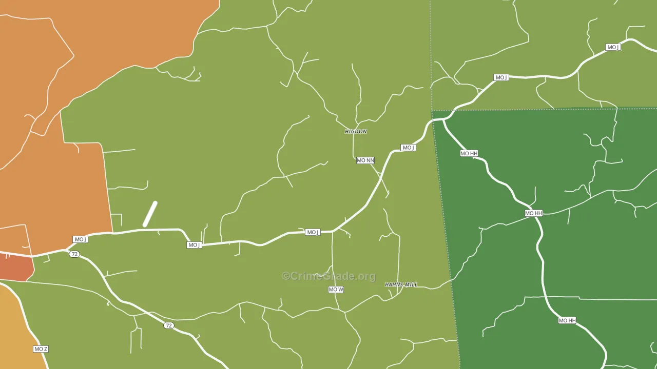 Higdon, MO Map of Assault Rates