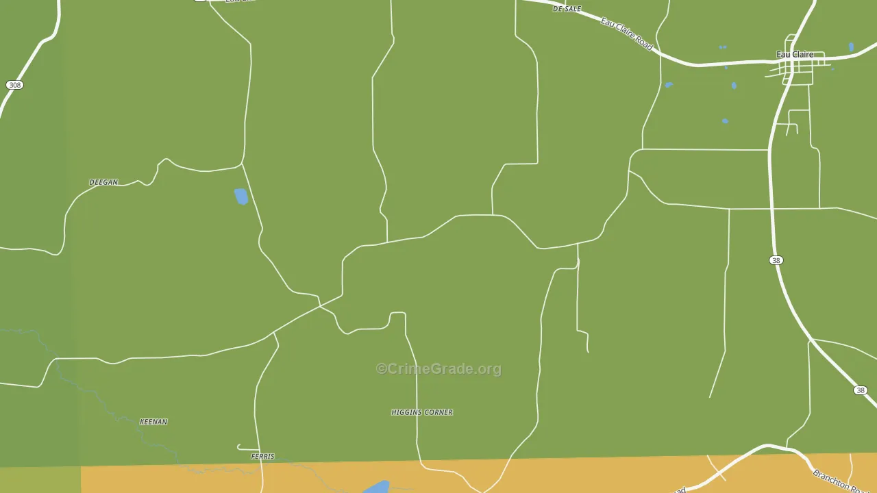 Higgins Corners, PA Map of Assault Rates
