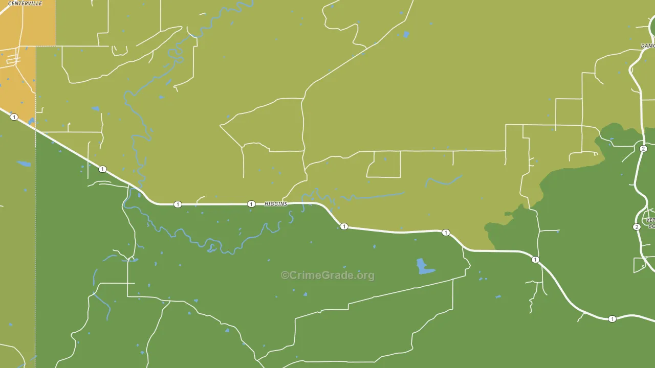 Higgins, OK Map of Assault Rates