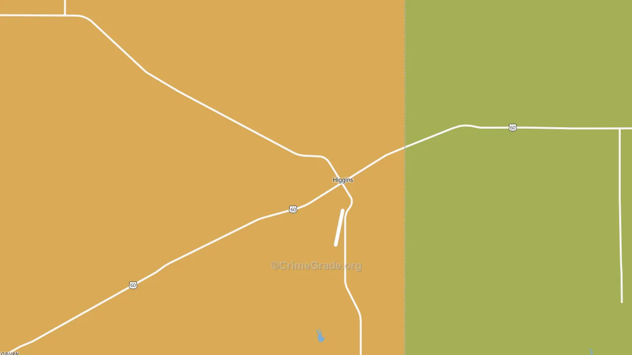 Higgins, TX Map of Assault Rates