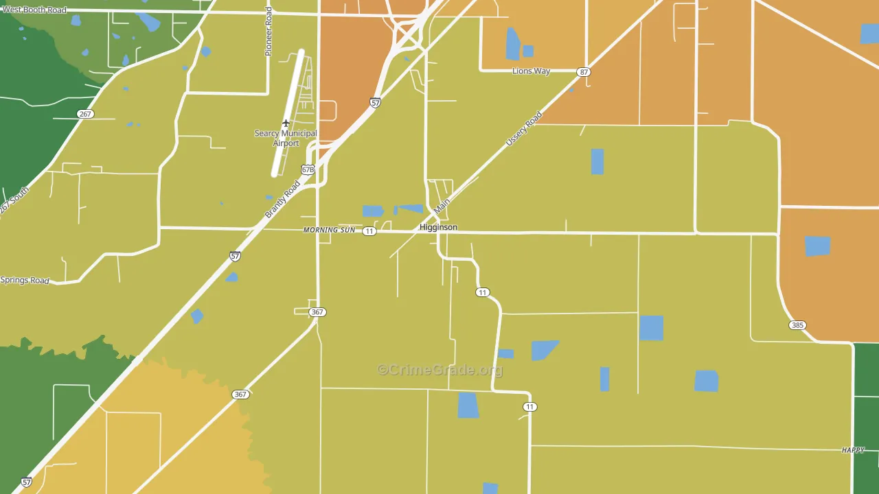 Higginson, AR Map of Assault Rates