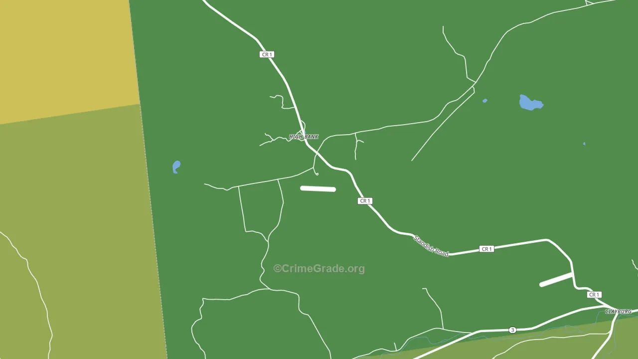 High Bank, NY Map of Assault Rates
