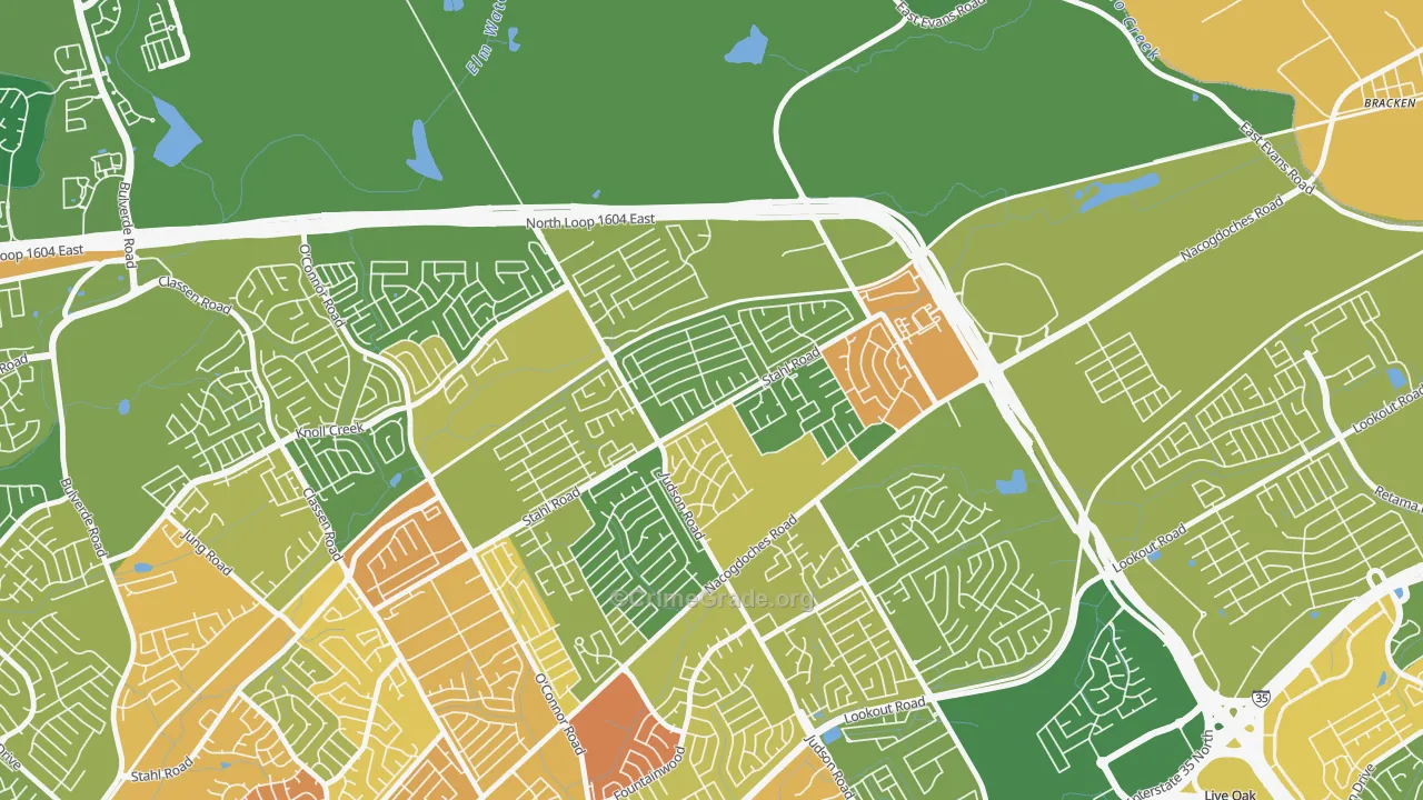 High Country, San Antonio, TX Map of Assault Rates