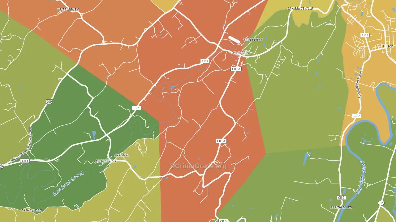 High Falls, NY Map of Assault Rates