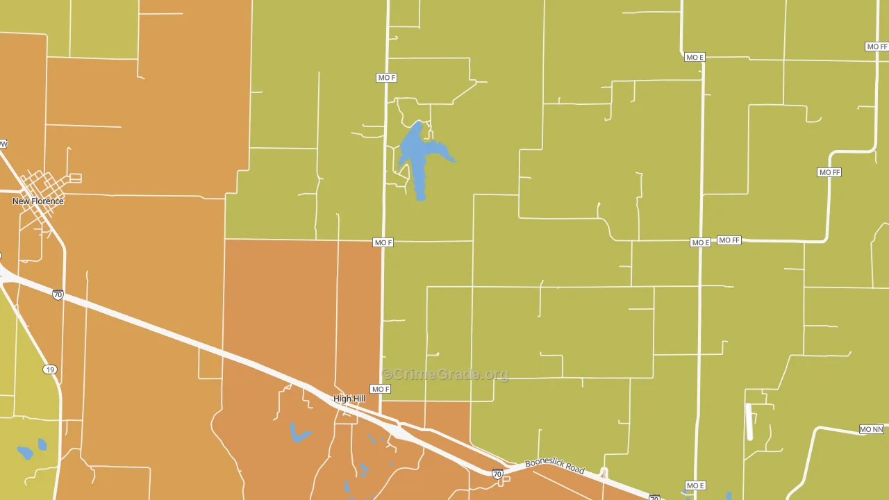 High Hill, MO Map of Assault Rates