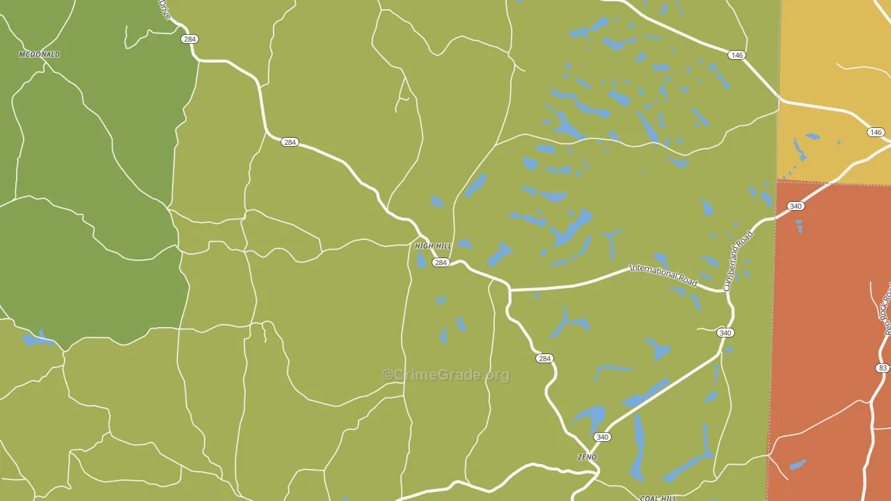 High Hill, OH Map of Assault Rates