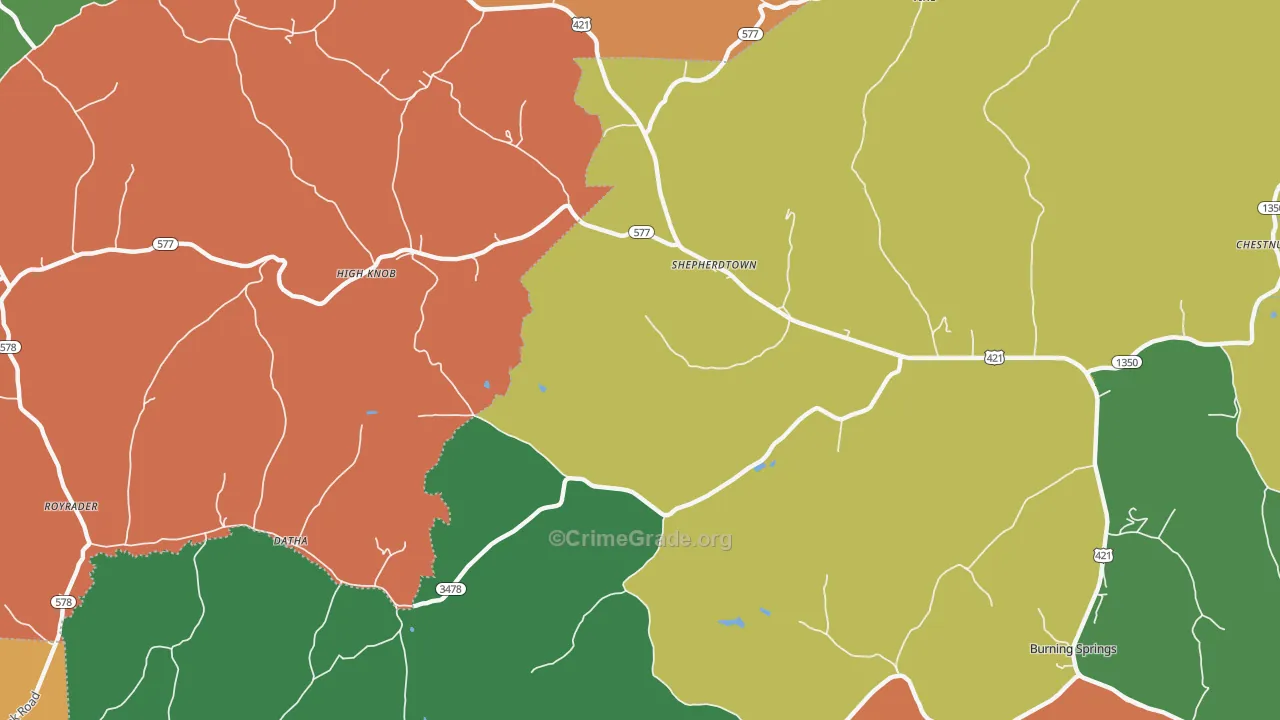 High Knob, KY Map of Assault Rates