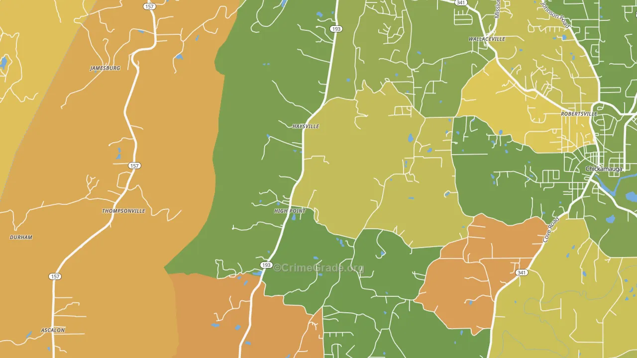 High Point, GA Map of Assault Rates