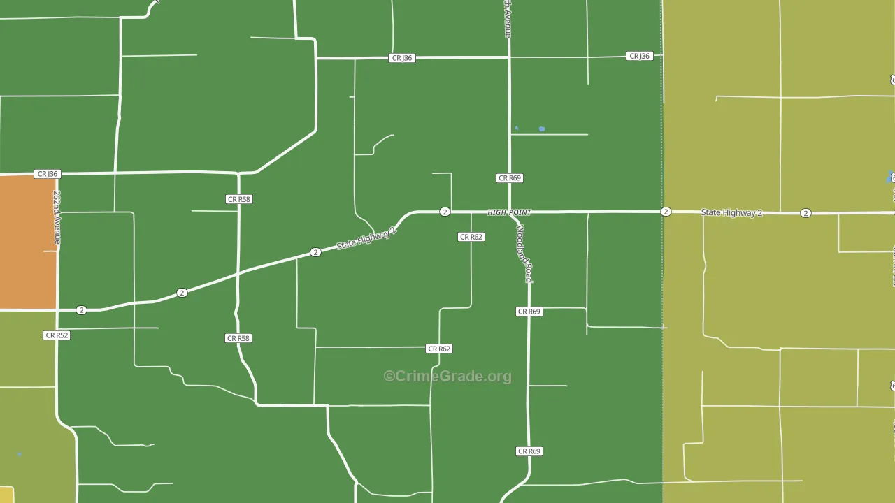 High Point, IA Map of Assault Rates