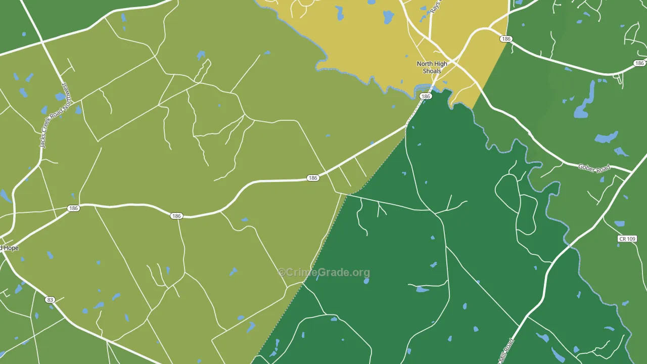 High Shoals, GA Map of Assault Rates